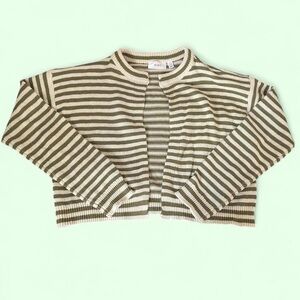 Striped Green and White Cardigan